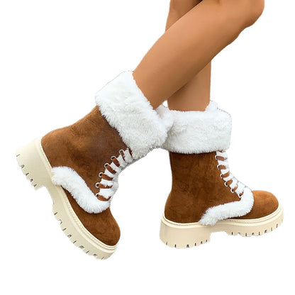 Women's Plus-size High-top Padded Thermal Boots