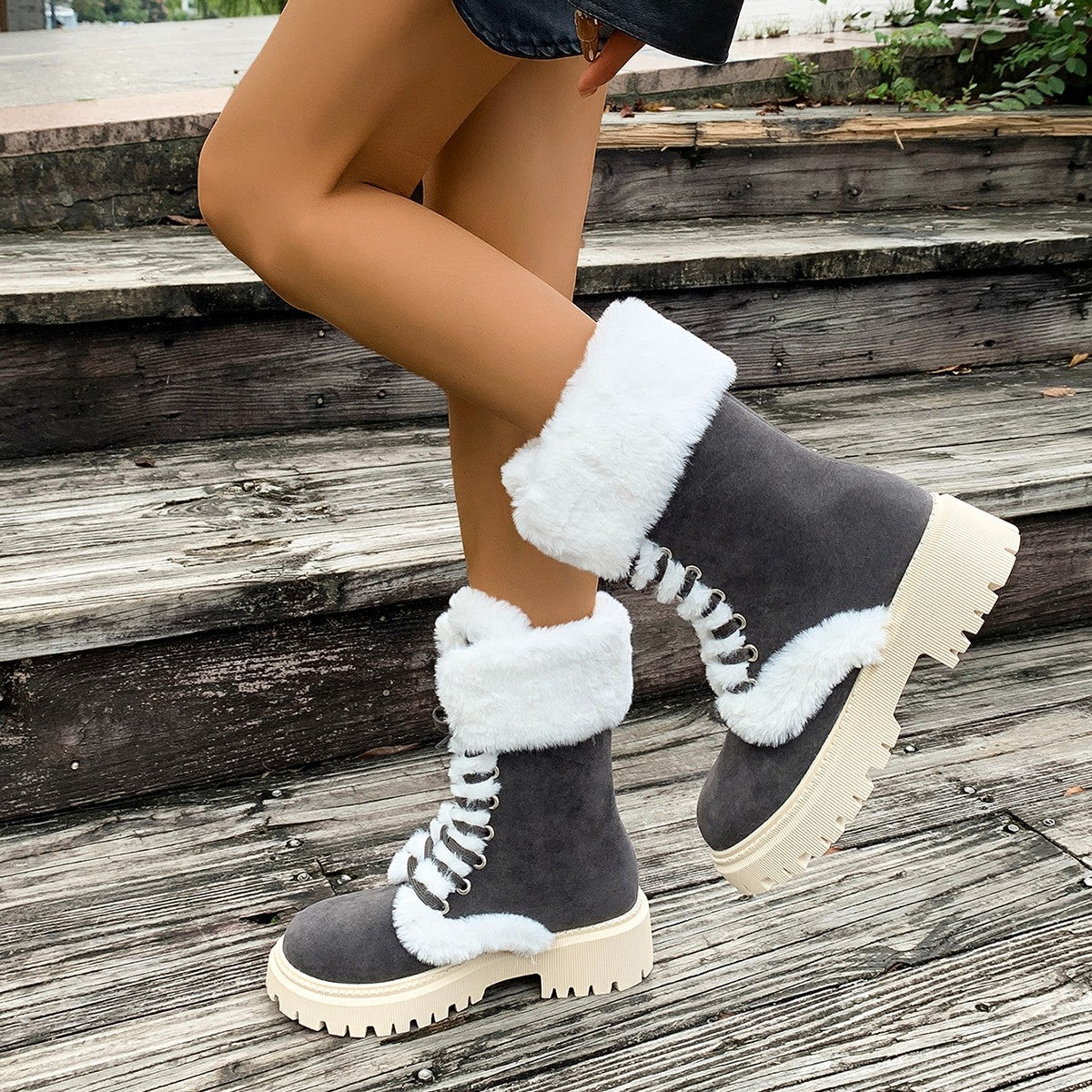 Women's Plus-size High-top Padded Thermal Boots