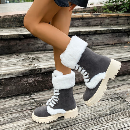 Women's Plus-size High-top Padded Thermal Boots