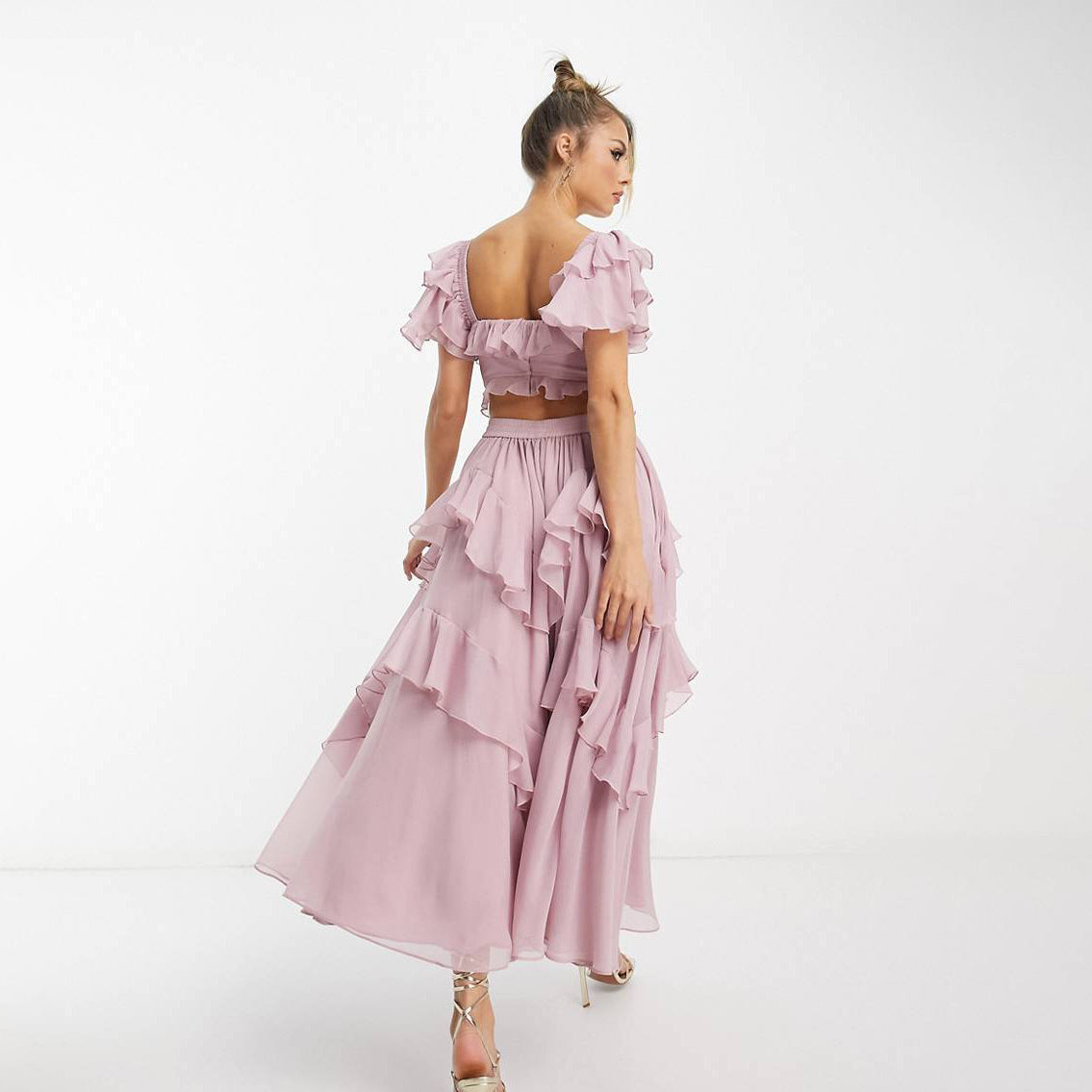 Short-sleeved Dress Fashion Backless Square Neck Long Dresses For Party