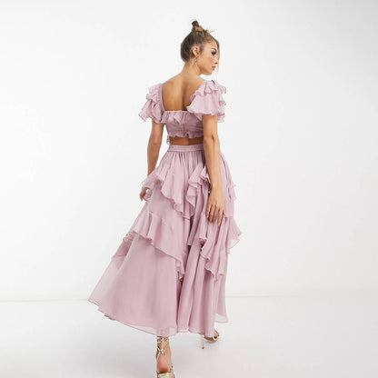 Short-sleeved Dress Fashion Backless Square Neck Long Dresses For Party