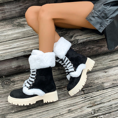 Women's Plus-size High-top Padded Thermal Boots