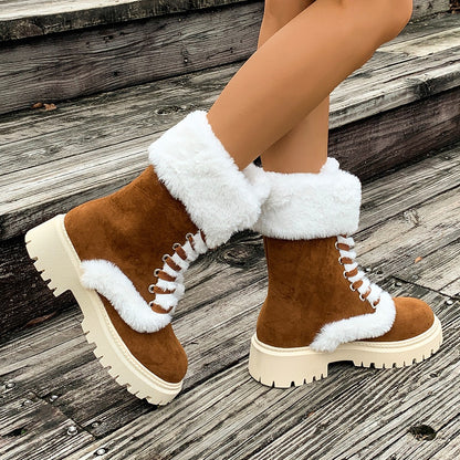 Women's Plus-size High-top Padded Thermal Boots